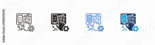 Set of interactor icon collection in multiple style. Icon suitable for web and mobile application