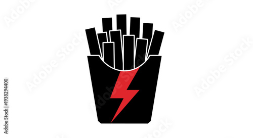 French fries with lightning logo.