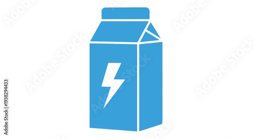 Electric blue carton milk package.