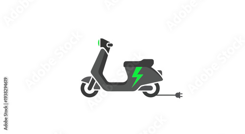 Electric scooter with green lightning.
