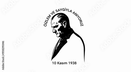 Commemorative portrait with text remembering a significant historical figure and date