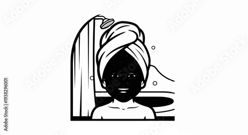 A child enjoys a bubbly bath with a shower overhead