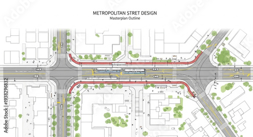 Urban Planning Blueprint Map Design.