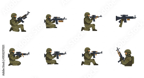 Toy Soldiers with Various Guns.