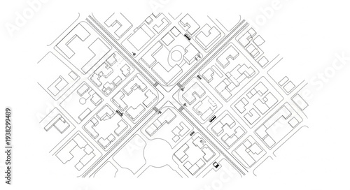 Urban Map Blueprint City Plan Diagram.