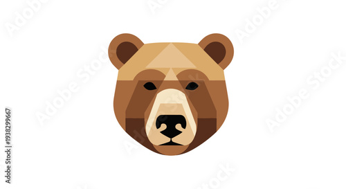 Geometric Bear Face Illustration Artwork Design.