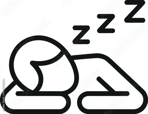 Person sleeping icon with Zzz symbols rest tired