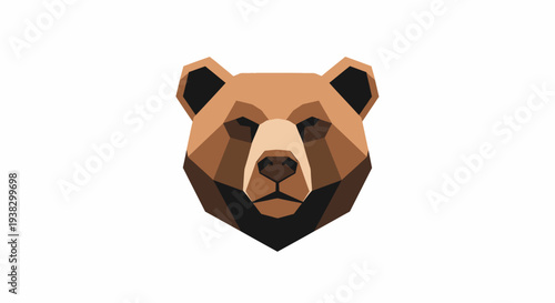 Geometric Bear Head Illustration Design.