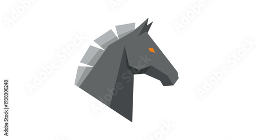 Geometric Horse Head Illustration Design Element.