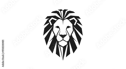 Geometric Lion Head Logo Illustration Design.