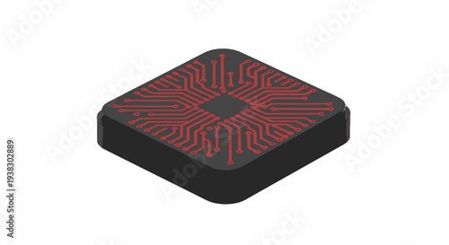 Closeup of a microchip component.