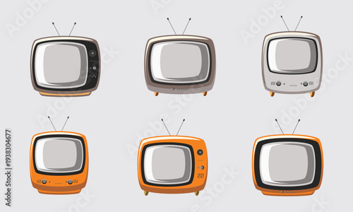 Set of Retro Televisions Illustration