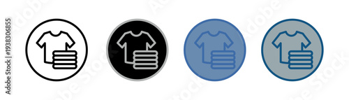 
folding clothes icon set multiple style collection with clothes folding design
