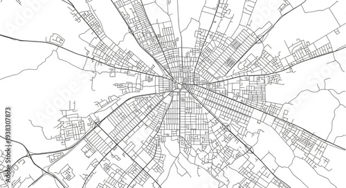 Vintage City Map Illustration Detail.