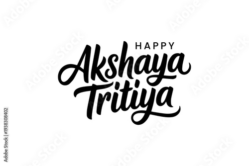 Happy Akshaya Tritiya Decorative Script Typography Festival Design