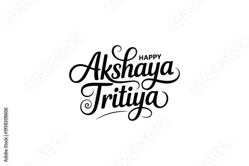 Akshaya Tritiya Decorative Calligraphy Typography Design