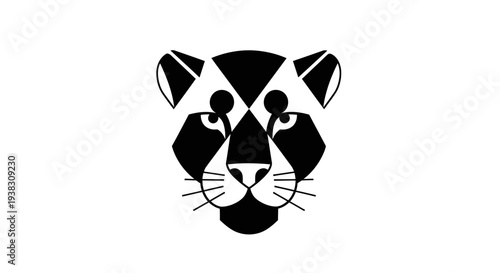 Geometric Panther Face Close Up.