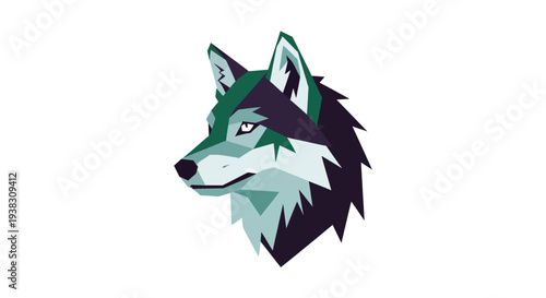 Geometric Wolf Head Illustration Artwork Design.