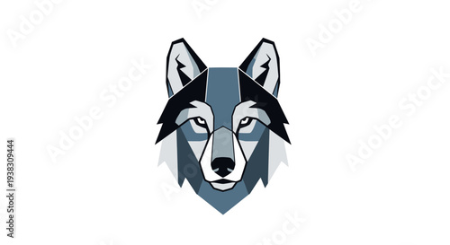 Geometric Wolf Head Illustration Design Art.