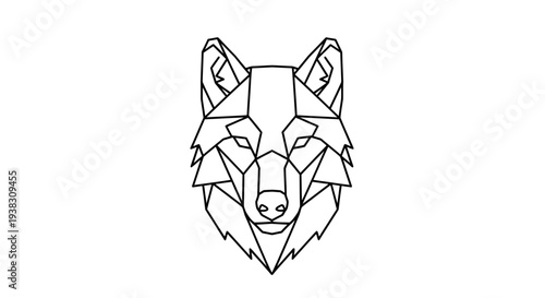 Geometric Wolf Head Illustration Design.