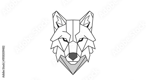 Geometric Wolf Head Illustration Design Element.