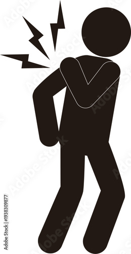 肩こり　肩を痛めている人のアイコン