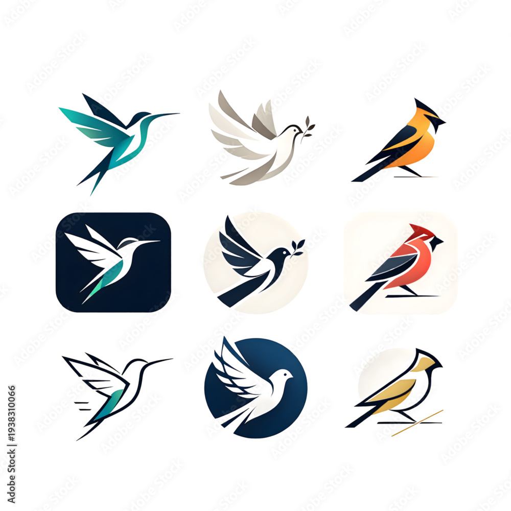 Fototapeta premium Nature Bird Icon Pack Illustration on transparent background 