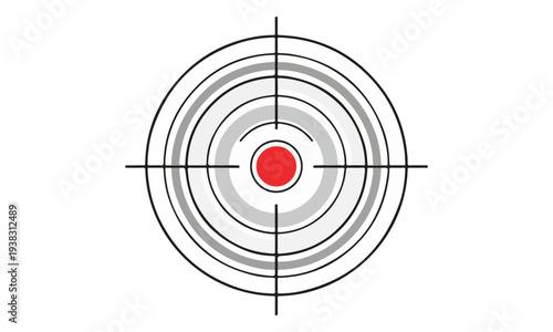Target Bullseye with Red Center and Crosshair Icon