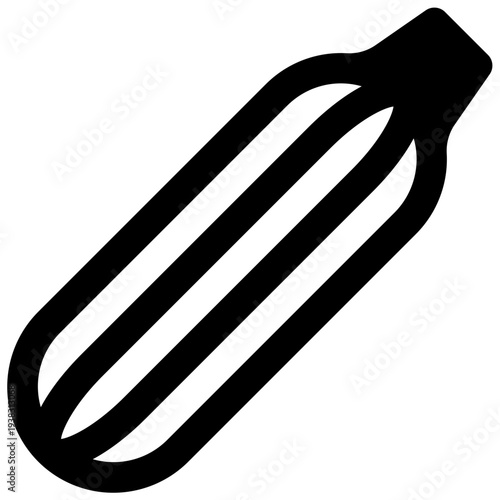 Zucchini. Outlined stroke vector icon with black-filled details.