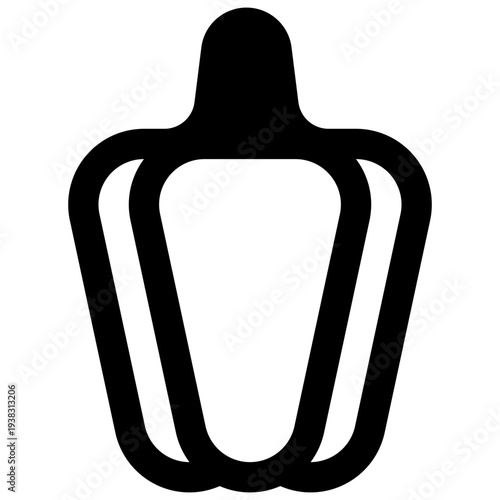 Pepper. Outlined stroke vector icon with black-filled details.