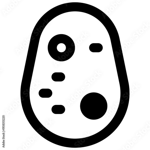 Potato. Outlined stroke vector icon with black-filled details.