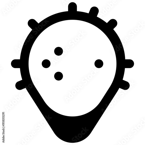 Nopal. Outlined stroke vector icon with black-filled details.