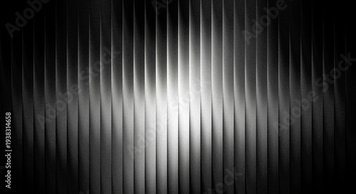 Quadro su tela Dramatic black and white vertical light bars creating abstract gradient pattern