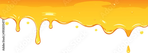 Dripping Honey Vector Illustration on White Background