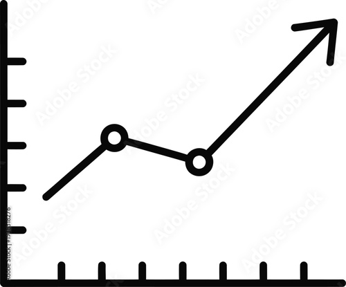 A simple line graph showing an upward trend over time with some fluctuation.