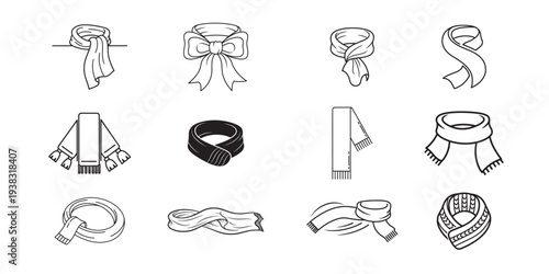 Stylish Winter Muffler Scarf Vector Illustration for Fashion Accessories