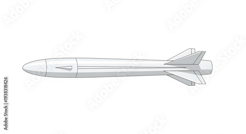 White Airplane Side View Illustration.