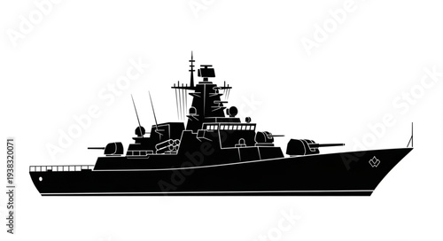 Warship Silhouette Naval Vessel.