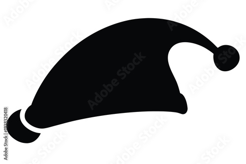 Santa Hat, Holiday Cap Silhouette