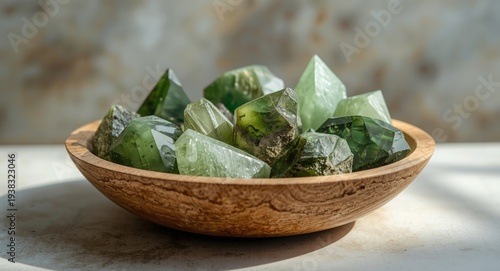 Collection of colorful prehnite and epidote gemstones with intricate structure