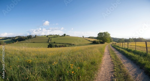 Wallpaper Mural Beautiful panoramic landscape of rural countryside under clear sky Torontodigital.ca