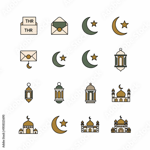 Ramadan Icons Set