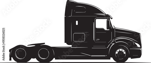 Vector semi-truck tractor unit illustration