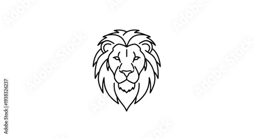 Lion Face Closeup Illustration Portrait.