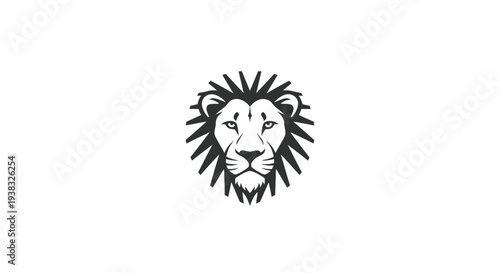 Lion Face Closeup Illustration Portrait.