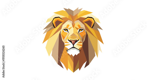 Lion Face Closeup Illustration Portrait.