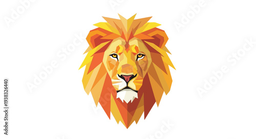Lion Head Closeup Illustration Portrait.