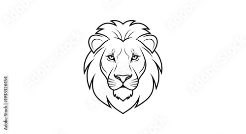 Lion Head Drawing Closeup Portrait.