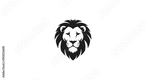 Lion Head Illustration Closeup Portrait.