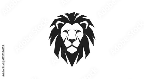 Lion Head Illustration Closeup Portrait.